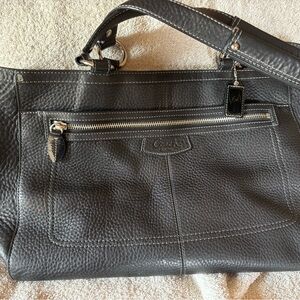 Coach Black Leather Tote Bag